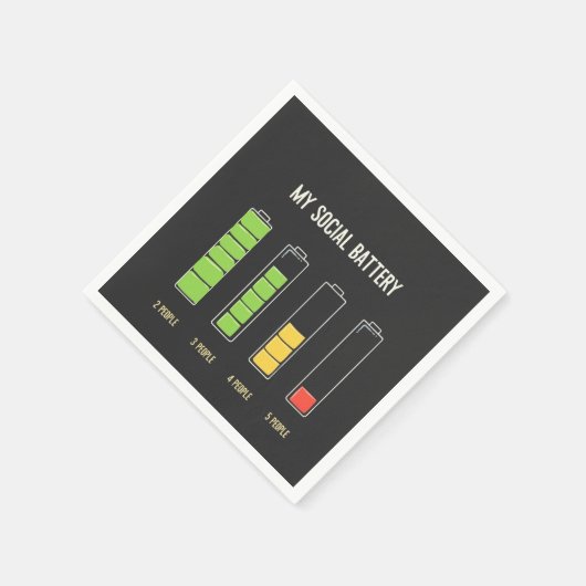 Mein Sozialakku stellt sozialen Spaß vor Serviette (Ecke)