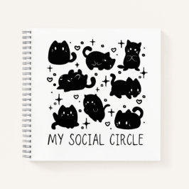 Mein sozialer Kreis Süße Katzen Notizbuch