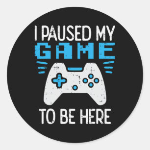 Mein Spiel pausiert Gamer Controller Gaming Jungen Runder Aufkleber