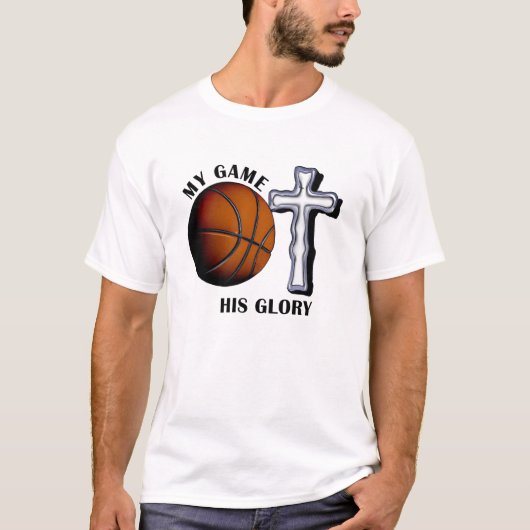 Mein Spiel sein Glanz Basketball Jesus T-Shirt (Vorderseite)