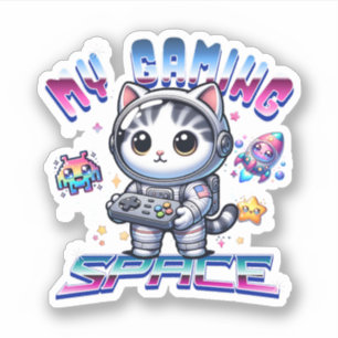 MEIN SPIELRAUM - KAWAII-RAUMKATZE AUFKLEBER