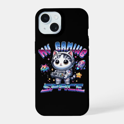 MEIN SPIELRAUM - KAWAII-RAUMKATZE iPhone 15 HÜLLE (Rückseite)