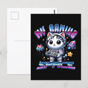 MEIN SPIELRAUM - KAWAII-RAUMKATZE POSTKARTE