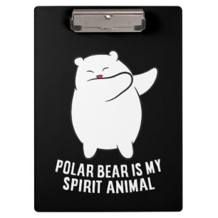 Mein Spirit Animal Polar Bär Niedlicher Polar Bär  Klemmbrett