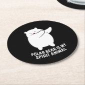 Mein Spirit Animal Polar Bär Niedlicher Polar Bär  Runder Pappuntersetzer (Angewinkelt)