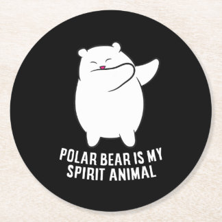Mein Spirit Animal Polar Bär Niedlicher Polar Bär Runder Pappuntersetzer
