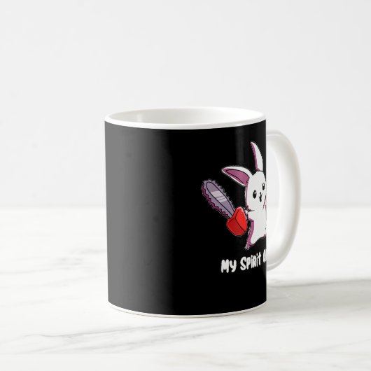 Mein Spirit Animal Rabbit mit Chainsaw Design Spir Kaffeetasse (VorderseiteRechts)