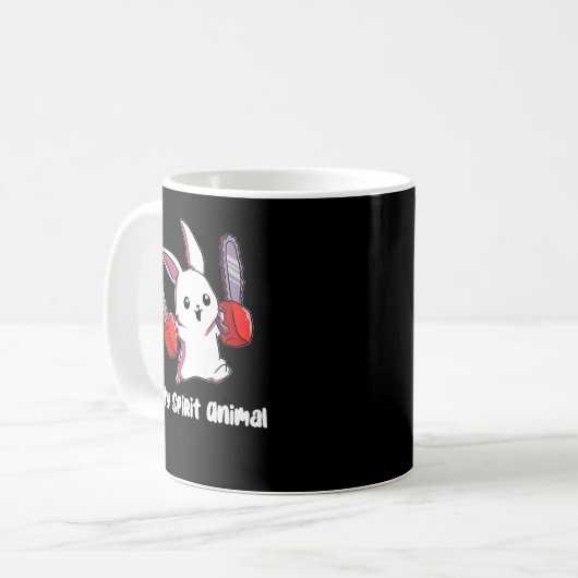 Mein Spirit Animal Rabbit mit Chainsaw Design Spir Kaffeetasse (Vorderseite Links)