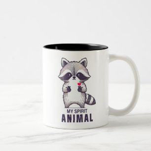 Mein Spirit Animal Raccoon Zweifarbige Tasse