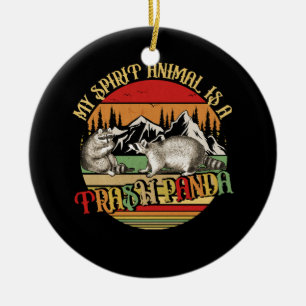Mein spirituelles Tier ist ein Waschbär-Racoon-Vin Keramik Ornament