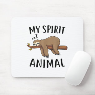 Mein spirituelles Tier Lustiges Faultier Geschenk Mousepad