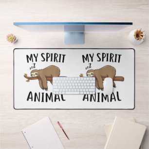 Mein spirituelles Tier Lustiges Faultier Geschenk Schreibtischunterlage