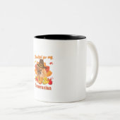 Mein Spitz Dog Erntedank Im Pumpki Zweifarbige Tasse (VorderseiteRechts)