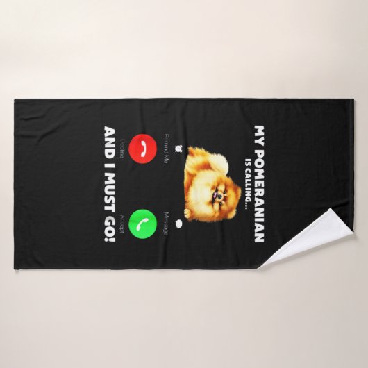 Mein Spitz ruft an und ich muss gehen Badehandtuch (Badehandtuch)