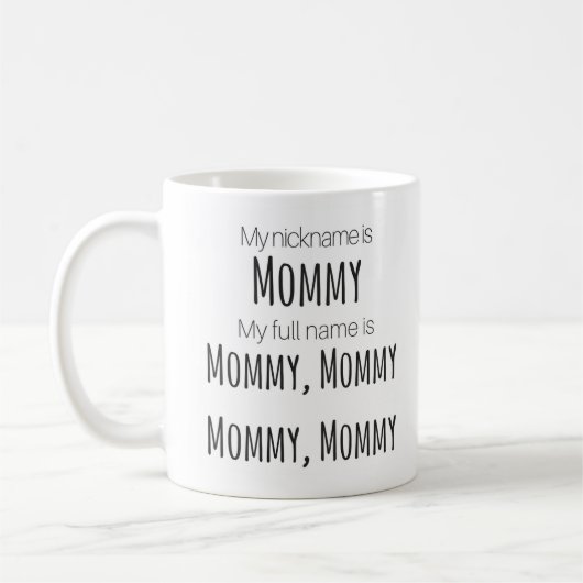 "Mein Spitzname ist Mama-" Tasse (Links)