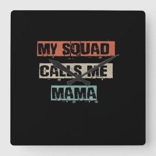 Mein Squad nennt Mama Funny Workout Gym Mama Gesch Quadratische Wanduhr