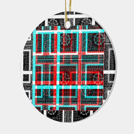 Mein Square Maze Design Keramik Ornament (Links)