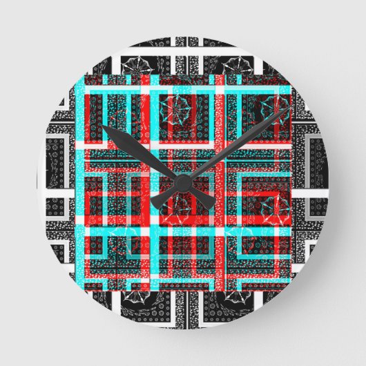 Mein Square Maze Design Runde Wanduhr (Vorderseite)