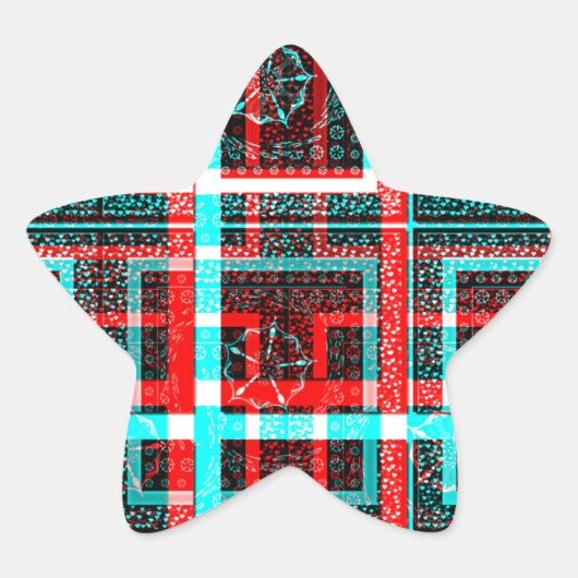 Mein Square Maze Design Stern-Aufkleber (Vorderseite)