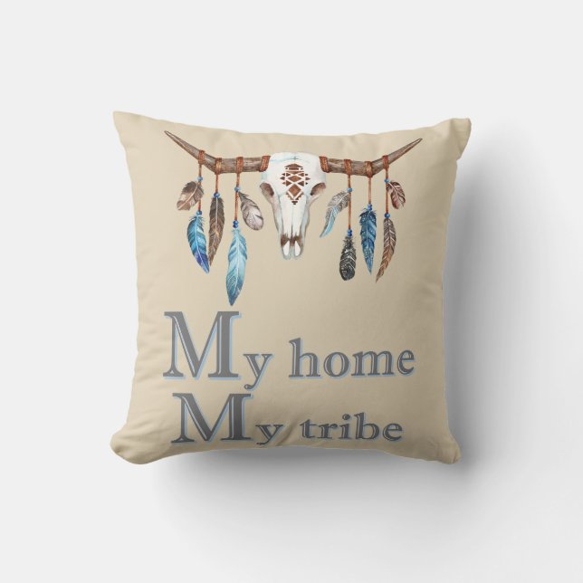 Mein Stamm Boho Skull Kissen (Vorderseite)