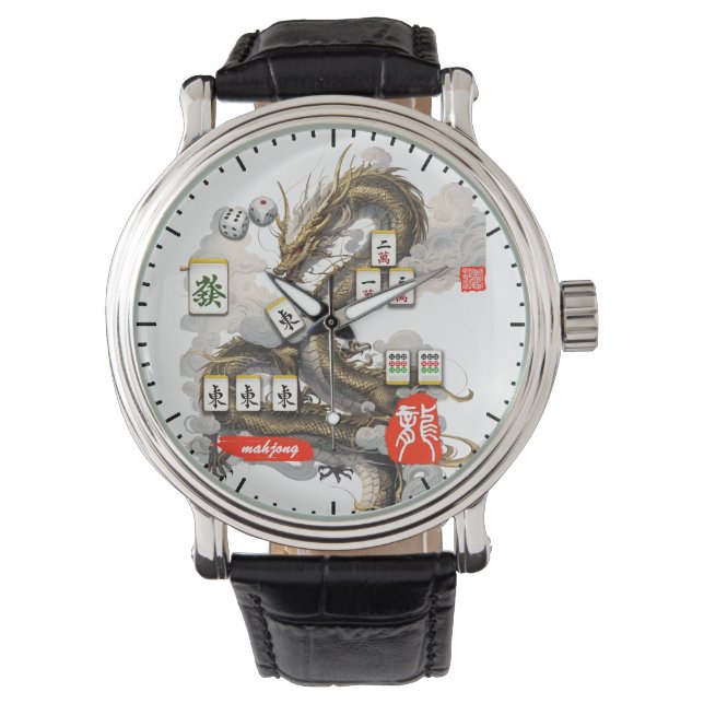 Mein Stil-Mahjong-T - Shirt Armbanduhr (Vorderseite)