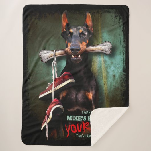 Mein Stuck, Dein Leben: Dobermann Dog & Bone - Fun Sherpadecke (Vorderseite)
