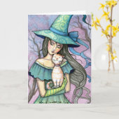 Mein süßer Tabby Hexenkartentekard Karte (Gelbe Blume)