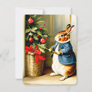 mein süßer Weihnachts-Hase vintage Feiertagskarte