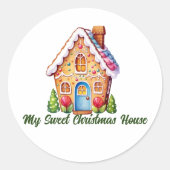 Mein Sweet Christmas Gingerbread House Personalisi Runder Aufkleber (Vorderseite)