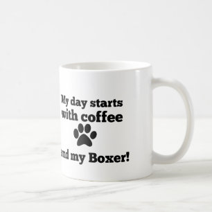 Mein Tag beginnt mit Kaffee und meinem Boxer Kaffeetasse