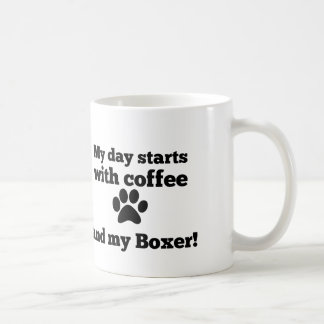 Mein Tag beginnt mit Kaffee und meinem Boxer Kaffeetasse