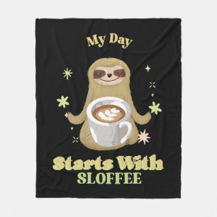 Mein Tag beginnt mit Sloffee Fleecedecke
