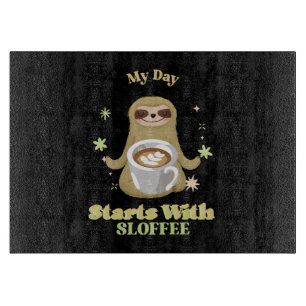 Mein Tag beginnt mit Sloffee Schneidebrett