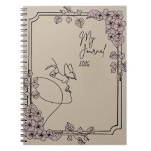 Mein Tagebuch 2026 – Minimale Florale Line-Art-Äst