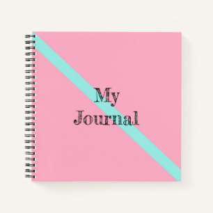Mein Tagebuch hat einen blauen Streifen auf Rosa Notizblock