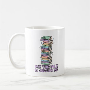 Mein TBR-Stapel richtet über mich Lustiges Buch Pa Kaffeetasse