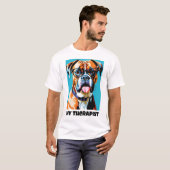 Mein Therapeut - Boxer Dog T-Shirt (Vorne ganz)