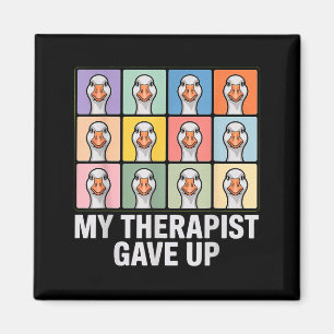 Mein Therapeut hat lustige Gans-Gitter-Pop-Art-Mem Magnet