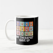 Mein Therapeut hat lustige Gans-Gitternetz-Pop-Art Kaffeetasse (Links)