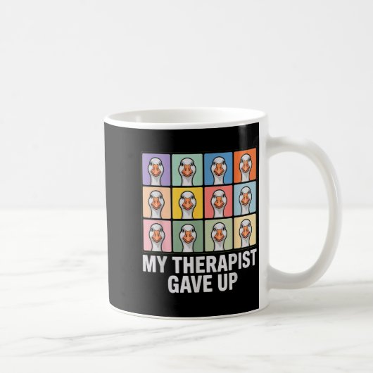 Mein Therapeut hat lustige Gans-Gitternetz-Pop-Art Kaffeetasse (Rechts)