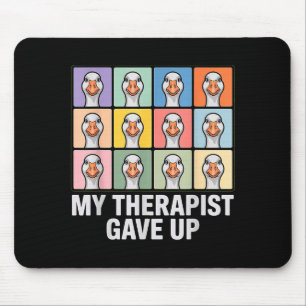 Mein Therapeut hat lustige Gans-Raster-Pop-Art-Mem Mousepad
