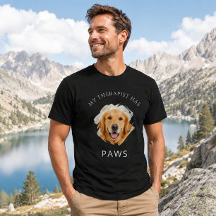 Mein Therapeut hat Pfoten Golden Retriever Foto sc T-Shirt
