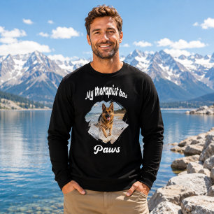 Mein Therapeut hat Pfoten Hunde-Foto-Zitat Scherz Sweatshirt