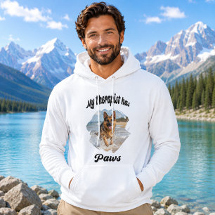 Mein Therapeut hat Pfoten Hunde-Foto-Zitat-Witz Hoodie