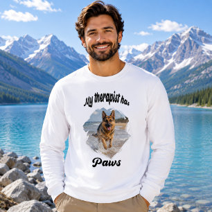 Mein Therapeut hat Pfoten Hunde-Foto-Zitat-Witz Sweatshirt