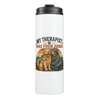 Mein Therapeut hat vier Pfoten Golden Retriever Re Thermosbecher