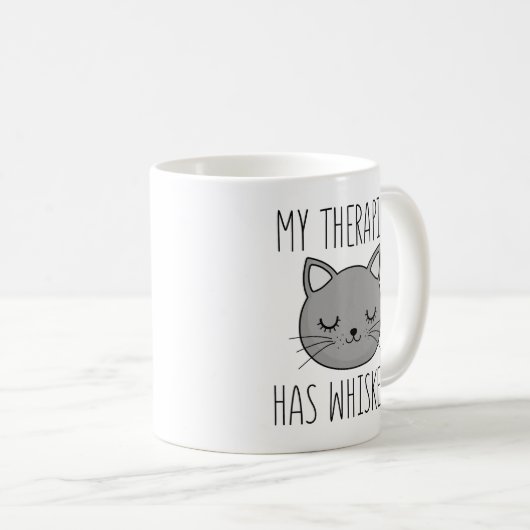 Mein Therapeut hat Whiskers Kaffeetasse (VorderseiteRechts)