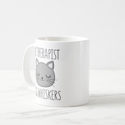 Mein Therapeut hat Whiskers Kaffeetasse (Vorderseite Links)