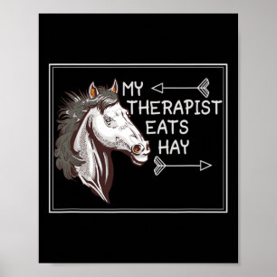 Mein Therapeut isst Hay English Riding Dressage Ho Poster