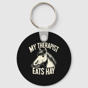 Mein Therapeut isst Hay Funny Horse Lover Horsebac Schlüsselanhänger